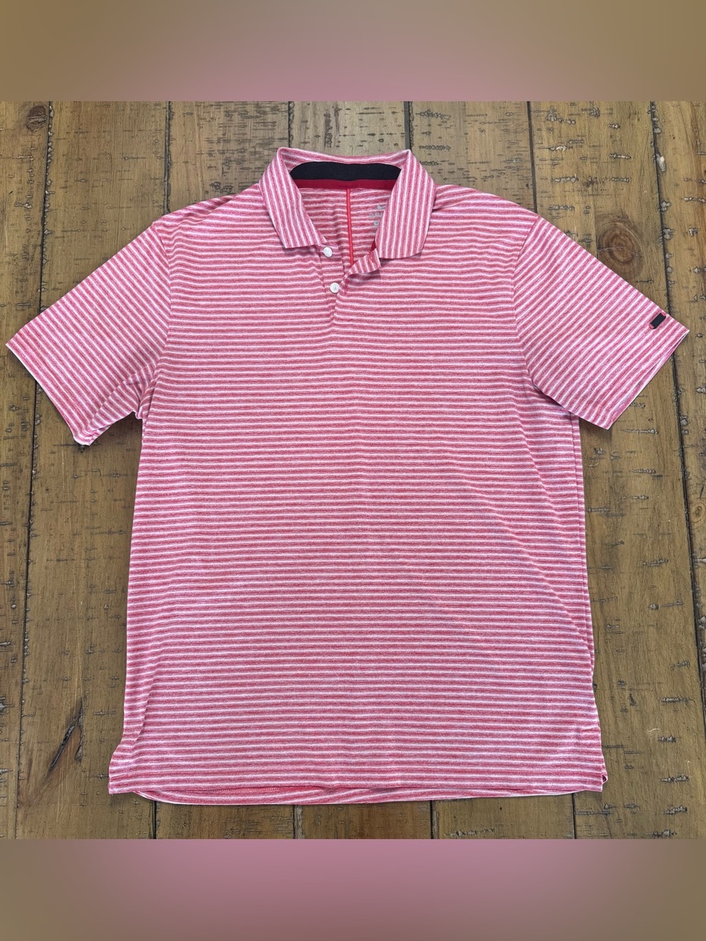Nike Tiger Woods Performance Polo Shirt Men's M Striped Dri-Fit Golf